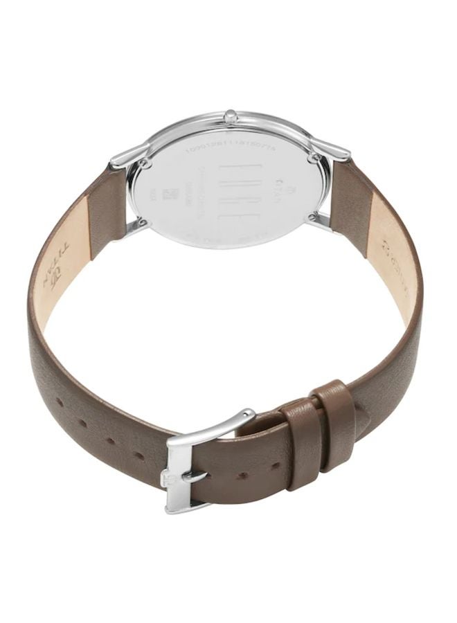 تيتان ساعة يد إيدج بعقارب وسوار من الجلد طراز T1595SL03 للرجال - Image 2