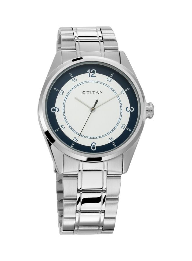 تيتان ساعة يد بعقارب وسوار من الستانلس ستيل من تشكيلة ملابس العمل ووركوير طراز T1729SM04 للرجال