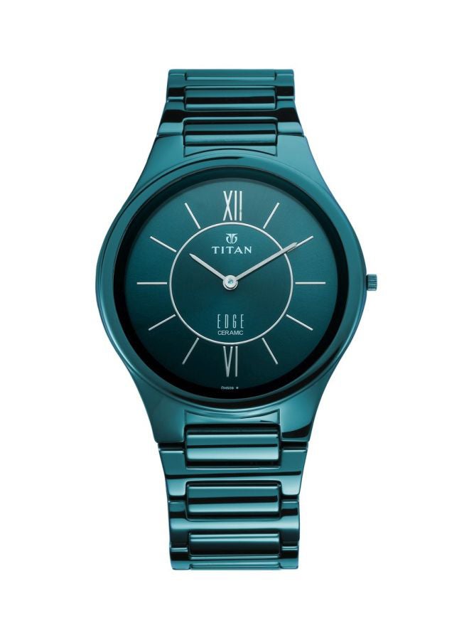 TITAN Men's Edge Ceramic Water Resistant Analog Watch T1696QC03