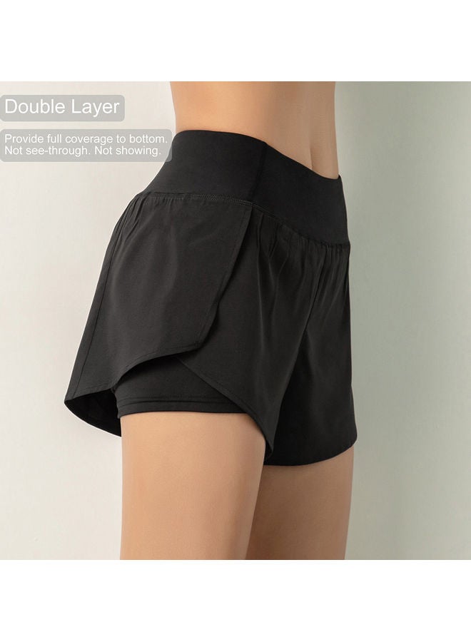 Generic Running Shorts 2-In-1 With Pocket Wide Waistband Coverage Layer Compression Liner Lounging XL 20 x 3 x 18cm  - Image 2