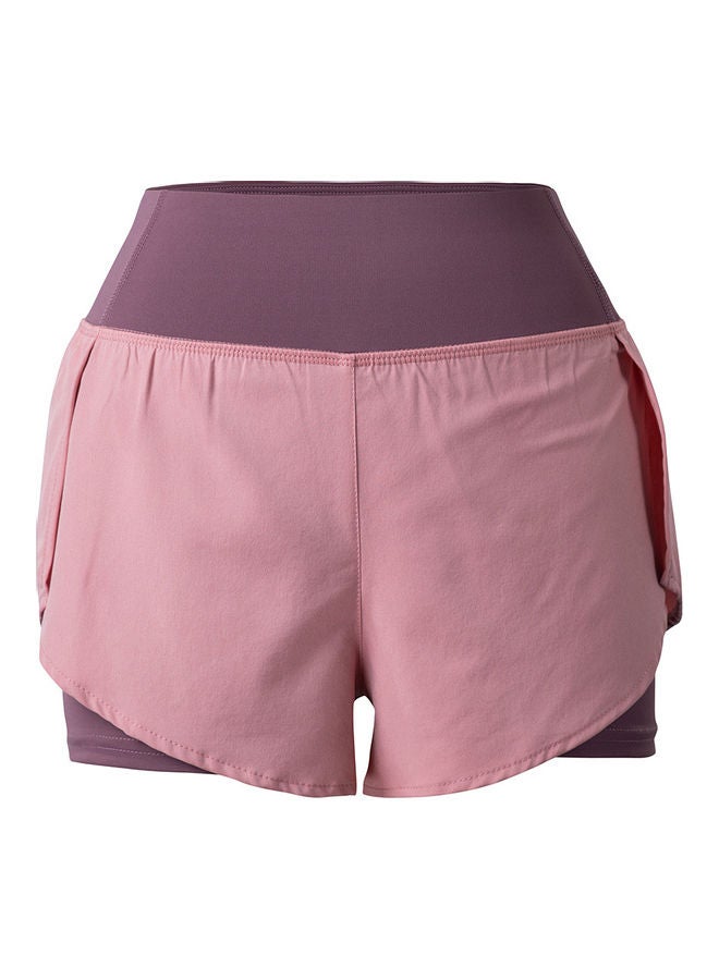 Generic Women Running Shorts 2-In-1 With Pocket Wide Waistband Coverage Layer Compression S 20 x 3 x 18cm  - Image 5