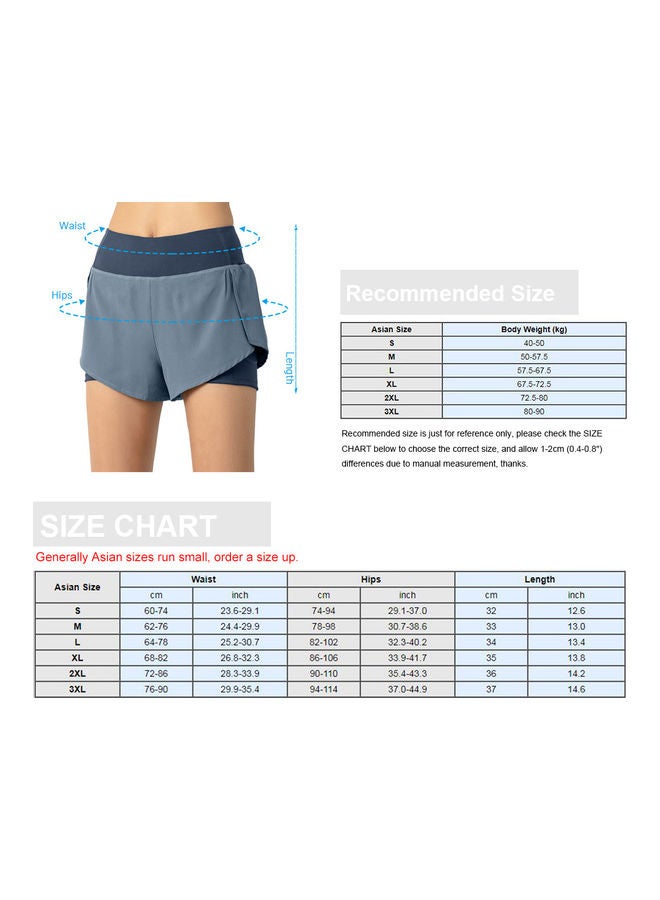 Generic - Women Running Shorts 2-In-1 With Pocket Wide Waistband Coverage Layer Compression M 20 x 3 x 18cm - Image 1