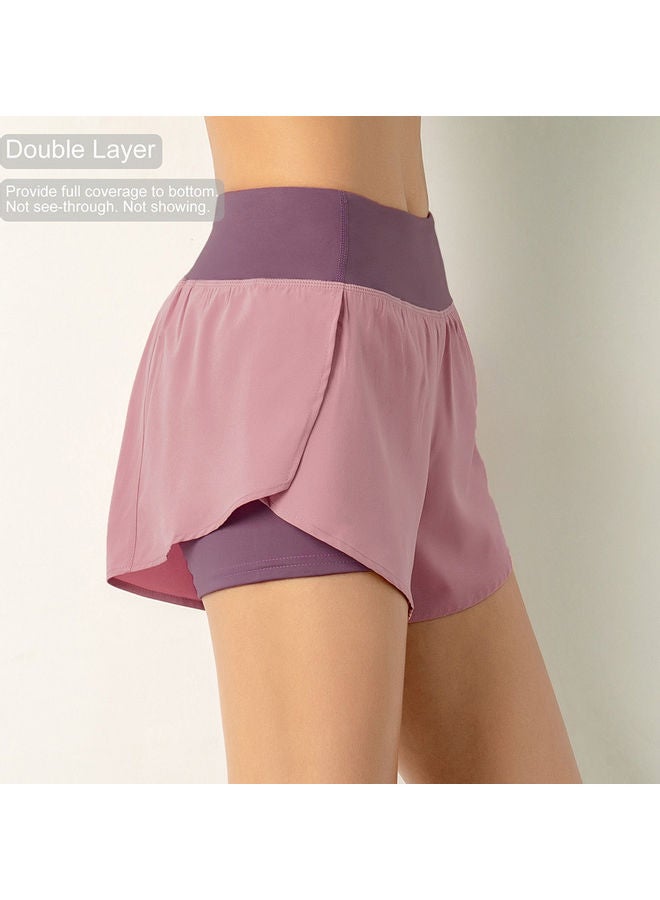 Generic - Women Running Shorts 2-In-1 With Pocket Wide Waistband Coverage Layer Compression M 20 x 3 x 18cm - Image 1