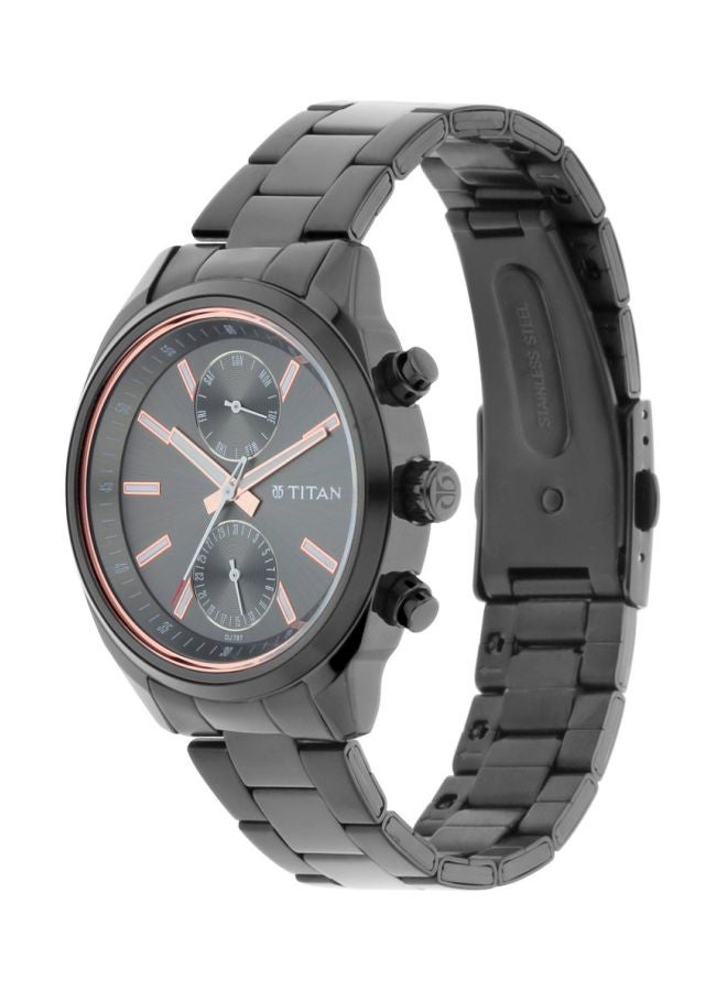 تيتان ساعة يد بعقارب وسوار مصنوع من الاستانلس ستيل طراز T1733NM01 للرجال - Image 4