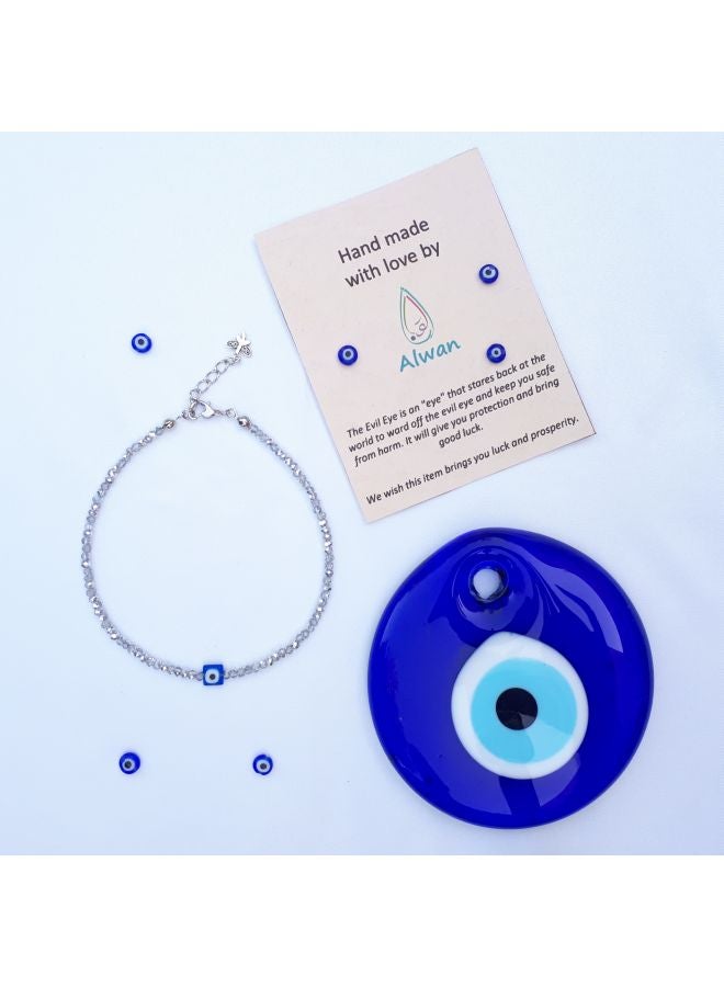 ألوان خلخال مزين بخرزة زرقاء . - Image 3