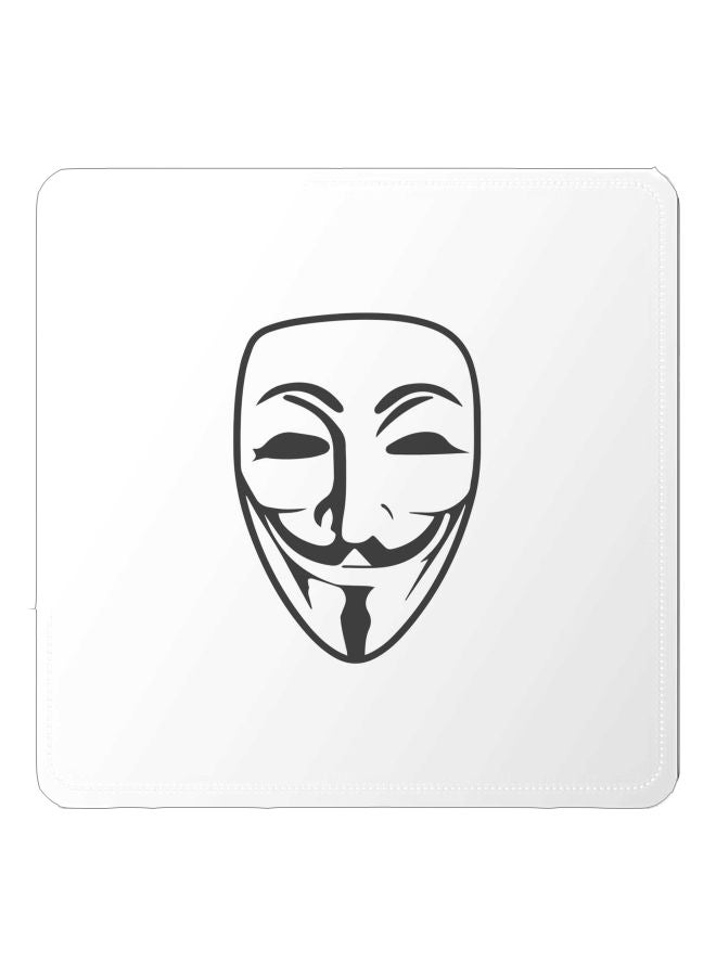 Vendetta Mask Printed Coaster White/Black 3.8x3.8inch