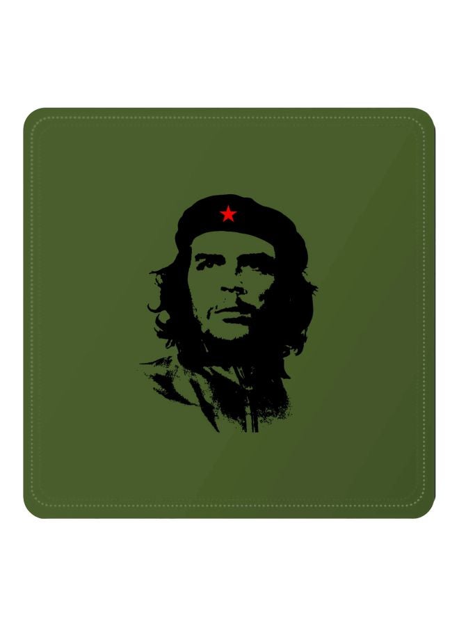 Che Guevara Printed Coaster Green/Black/Red 3.8x3.8inch