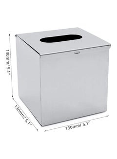 Roomwell Square Stainless Steel Tissue Box Holder Silver 13x13x13centimeter  - Image 3