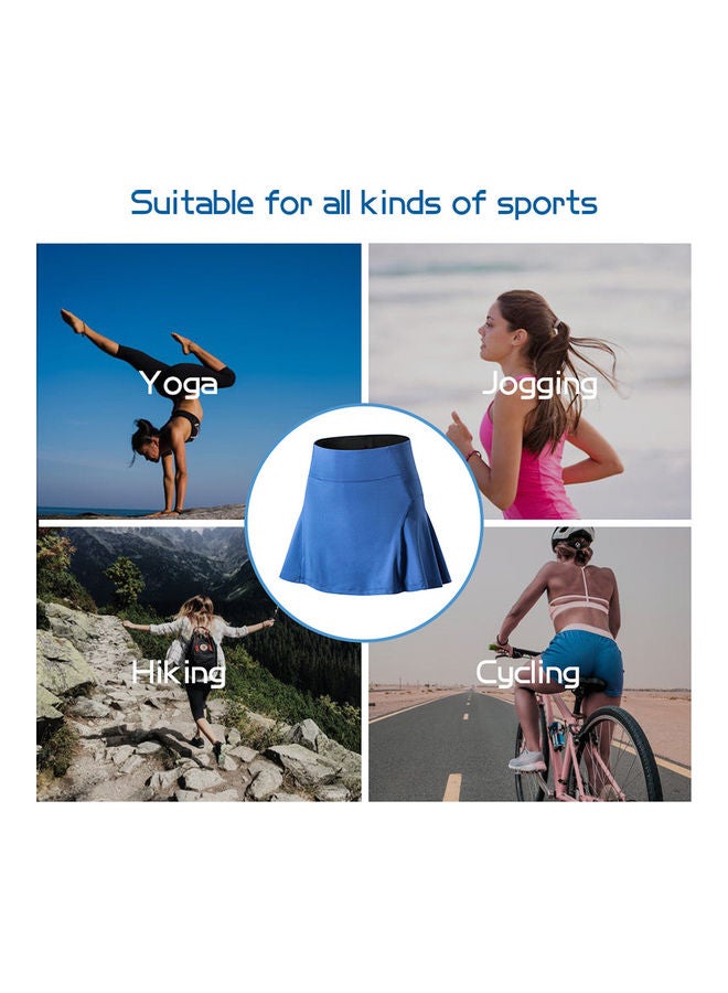 Generic Women Sports High Waist Quick Dry Pocket Ruffles Lining Yoga Tennis Running Skirt XXL 20 x 5 x 12cm  - Image 2