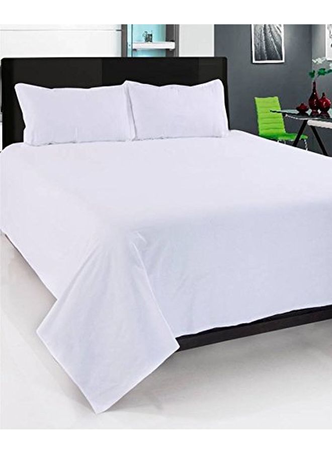 Flat Bed Sheet Cotton White 220x280cm