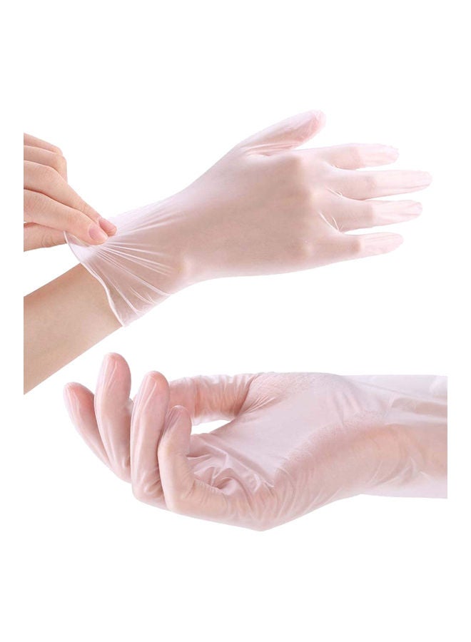 100-Piece High-Quality Disposable Vinyl Hand Gloves Medium - Image 1