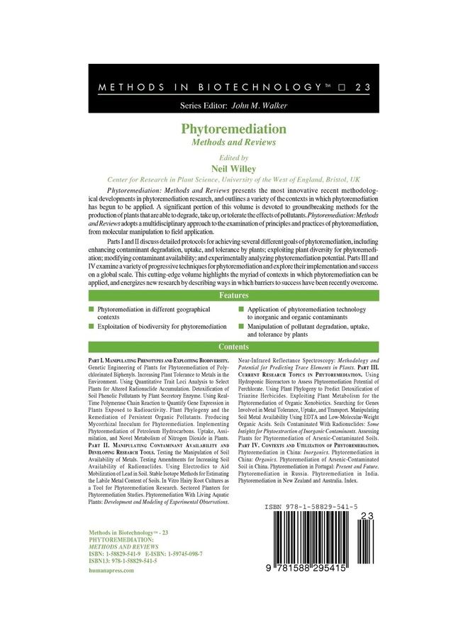 Phytoremediation Hardcover English by Humana Press - 2007  - Image 2