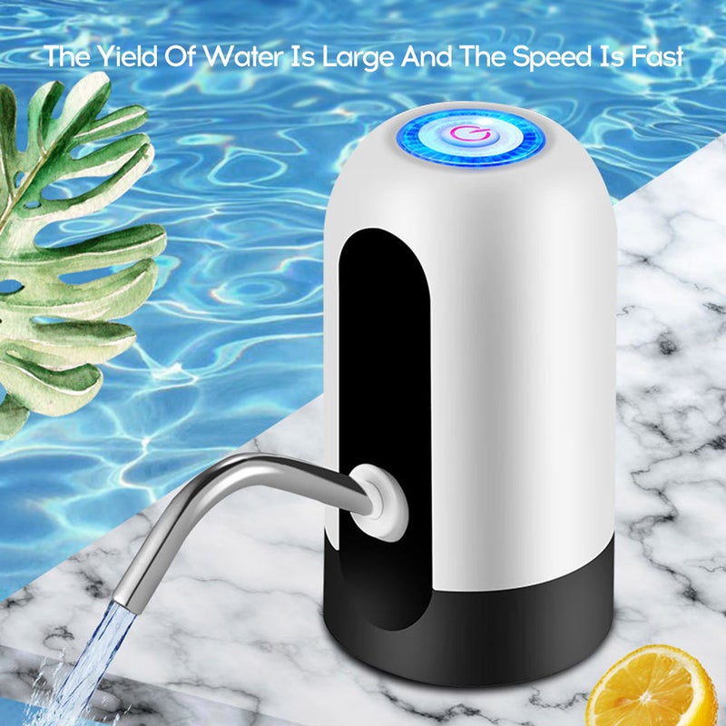 إيهوم مضخة ماء منزلية أسطوانية الشكل ذكية محمولة تعمل بشكلٍ تلقائي مع منفذ USB للشحن أسود 13.8سم - Image 2