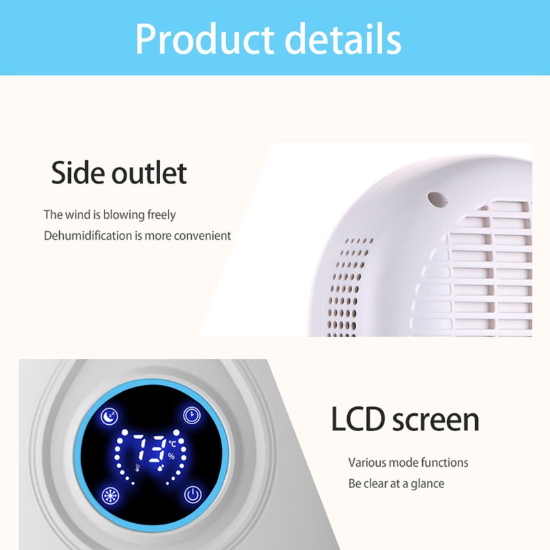 EHOME - Portable Home Mini Dehumidifier With Remote Control Blue 28cm - Image 1