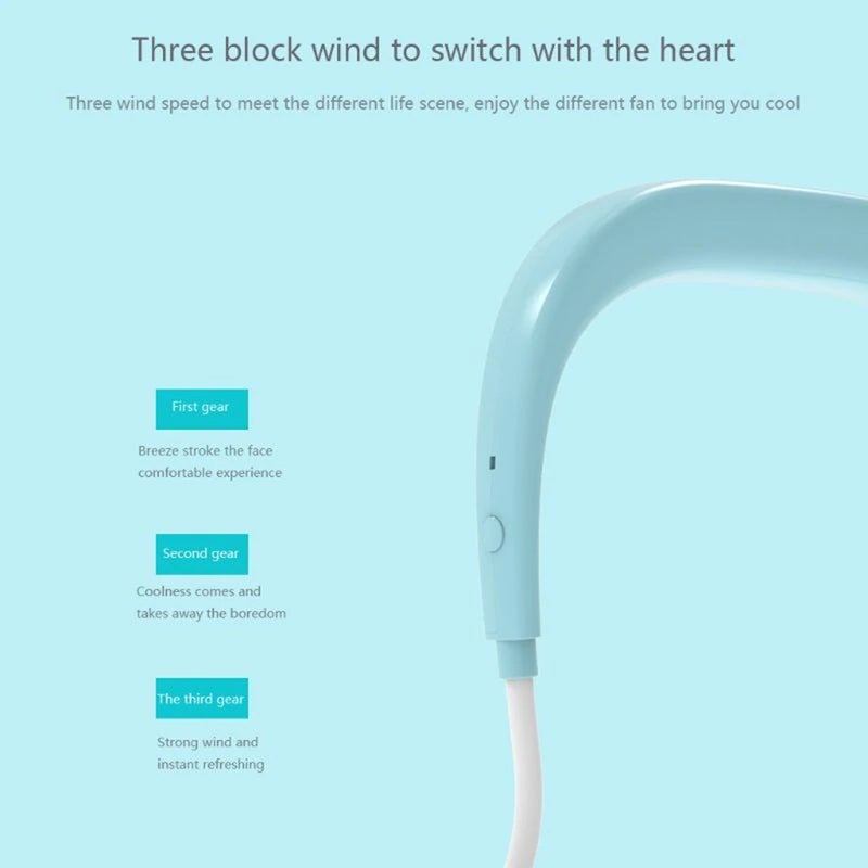 إيهوم مروحة تبريد شخصية مزدوجة قابلة للشحن بتصميم يوضع حول الرقبة مناسبة للصيف وردي 19سم - Image 3