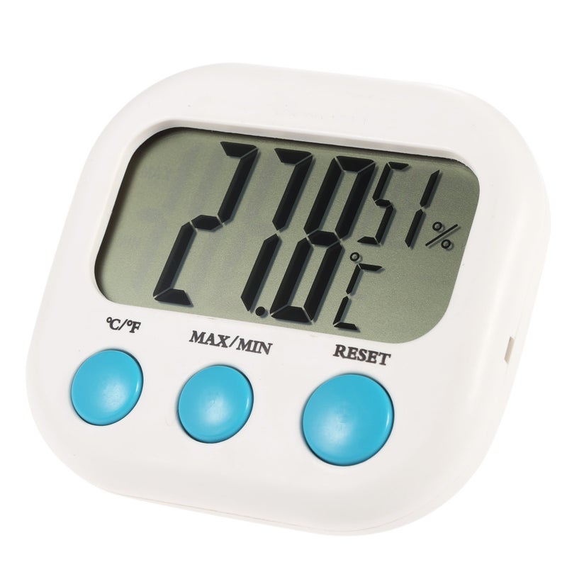 إيهوم ميزان قياس الحرارة والرطوبة الرقم بتصميم صغير للاستخدام الداخلي وعرض درجة الحرارة بمقياس سيليزيوس/ فهرنهايت أبيض 14سم - Image 1