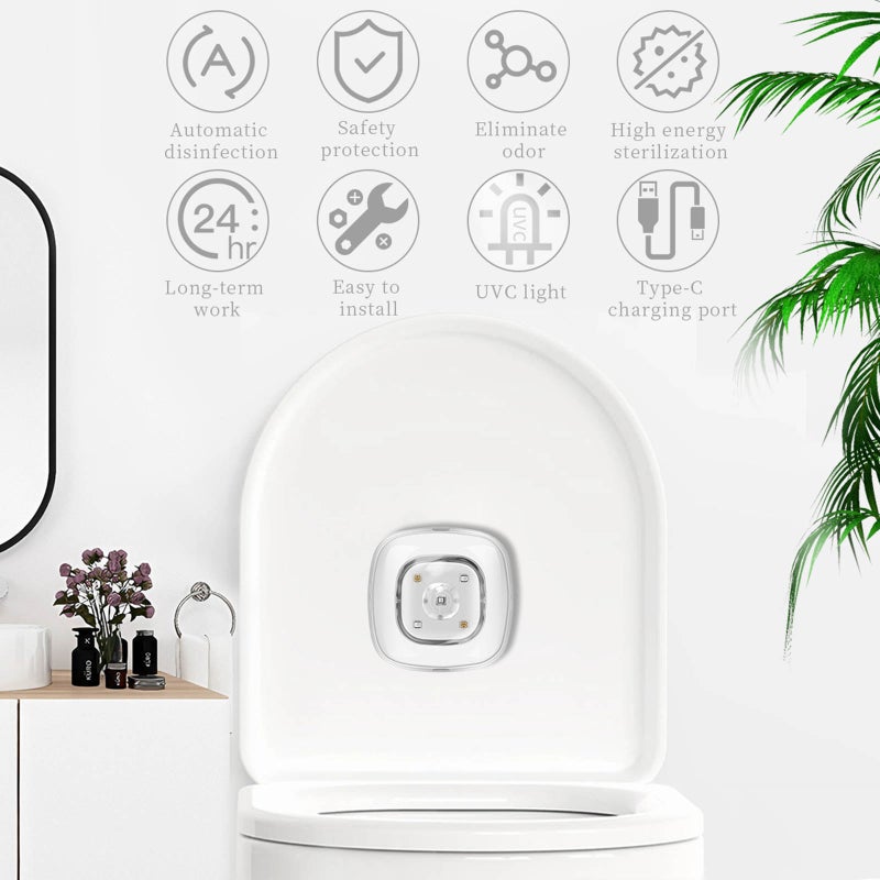 إيهوم مصباح مرحاض بالأشعة فوق البنفسجية وإضاءة LED ومزود بمستشعر ذكي أبيض 11.8سم - Image 3