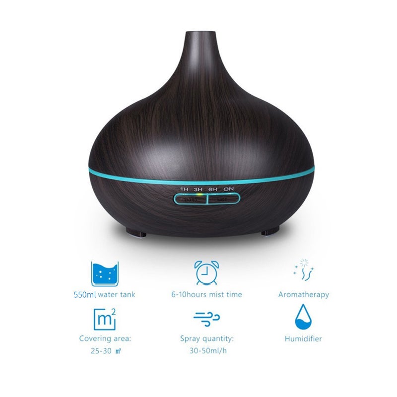 إيهوم موزّع زيوت عطرية للترطيب سعة 550 مل كاكي 17سم - Image 2