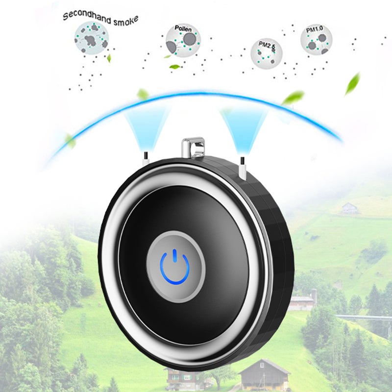 إيهوم جهاز تنقية هواء يمكن ارتداؤه في الرقبة ذهبي وردي 15سم - Image 2