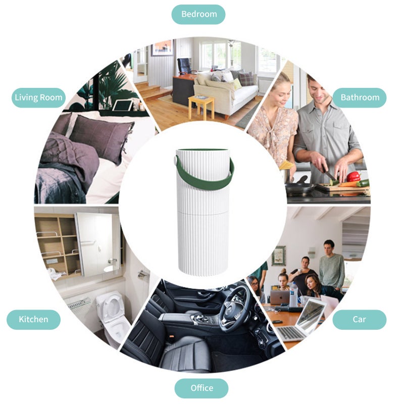 إيهوم جهاز تنقية هواء هادئ للمكتب محمول ومزود بمنفذ USB للشحن اخضر فاتح 16سم - Image 2