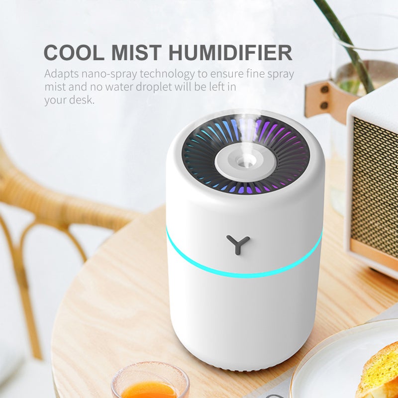 EHOME 260ml Colorful Mist Humidifier Pink 12.5cm - Image 3