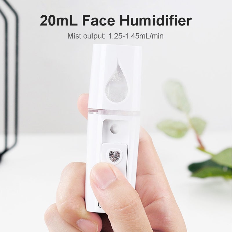EHOME 20ml Portable Nano Facial Mister Face Humidifier White 15.5cm - Image 3