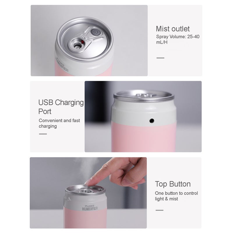 EHOME 200ml Mist Humidifier Diffuser With Colorful Light Grey 12.4cm - Image 3