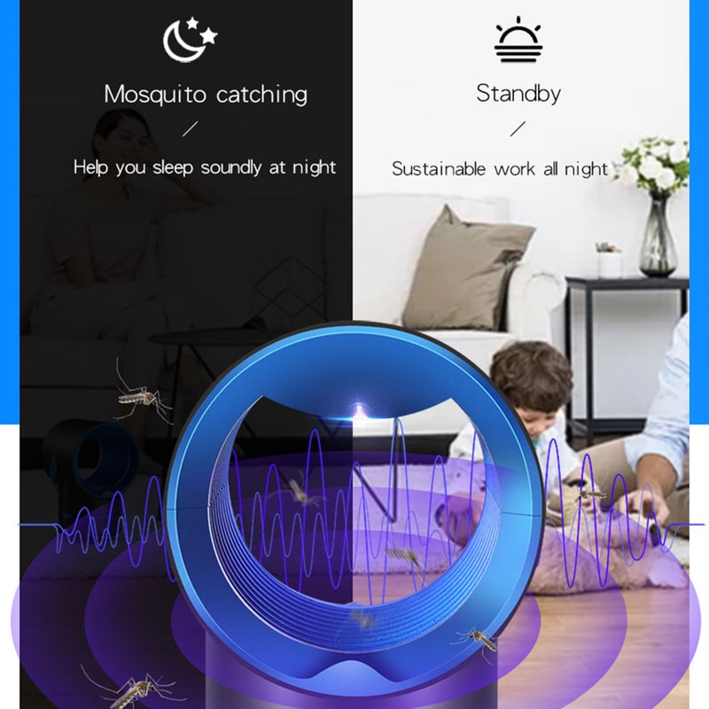 إيهوم مصباح إلكتروني بضوء LED غير سام قاتل للحشرات والبعوض أبيض 21سم - Image 2