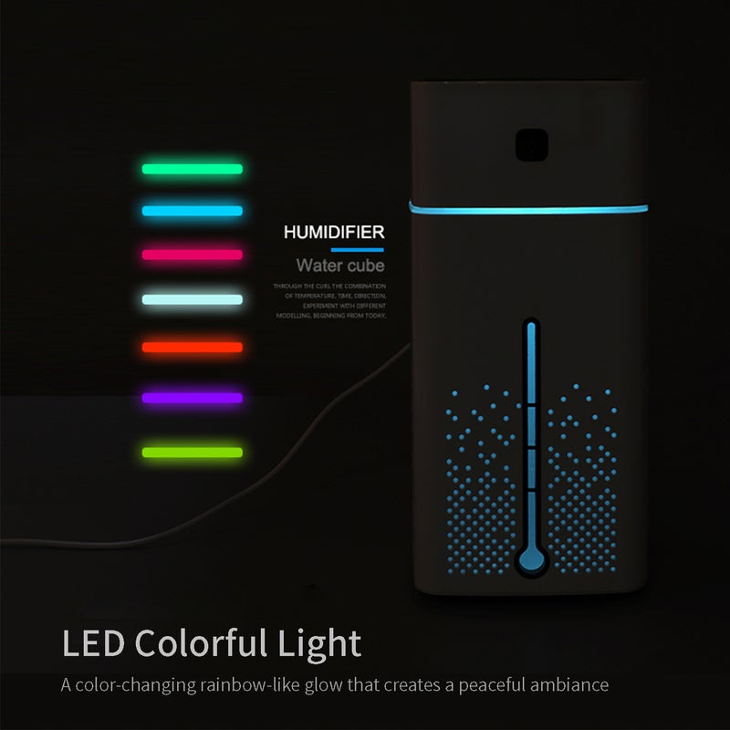 EHOME 1000ml Mist Humidifier Diffuser With Colorful Light White 23cm - Image 2