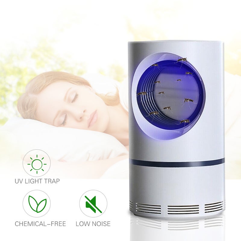 إيهوم مصباح قاتل بعوض LED بالأشعة فوق البنفسجية مزود بمنفذ USB للأماكن الداخلية أبيض 18سم - Image 1