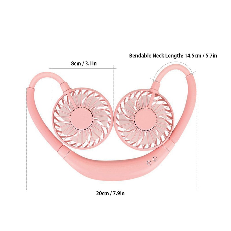 إيهوم مروحة علاج عطري صغيرة قابلة للانحناء والارتداء على الرقبة وردي 18.5سم - Image 3