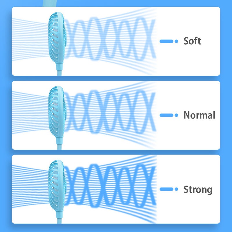 EHOME Aromatherapy Mini Bendable Wearable Hanging Neck Fan White 18.5cm - Image 3