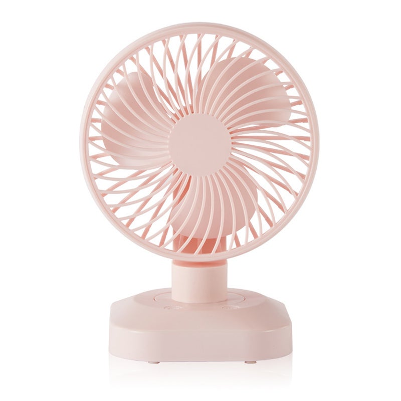 إيهوم مروحة شخصية للطاولة بحجم صغير محمولة باليد بـ 3 سرعات وبضوضاء منخفضة قابلة للتعديل بزاوية 120 درجة وردي 21سم - Image 1