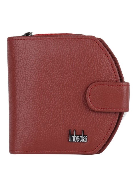 Bi-Fold Leather Wallet Red