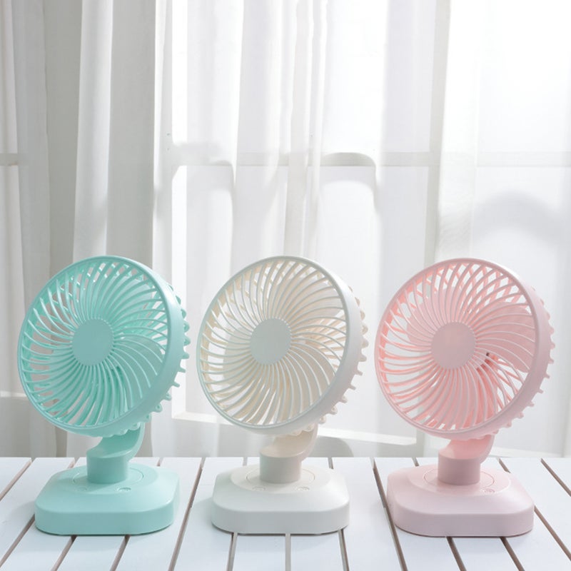 إيهوم مروحة شخصية للطاولة بحجم صغير محمولة باليد بـ 3 سرعات وبضوضاء منخفضة قابلة للتعديل بزاوية 120 درجة وردي 21سم - Image 2