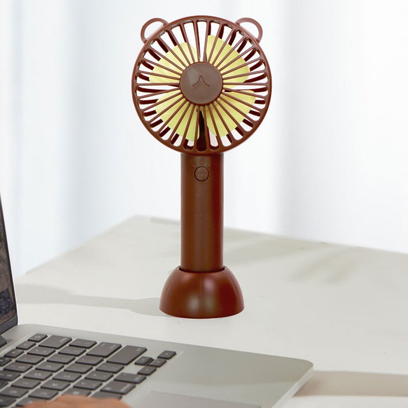 إيهوم مروحة مكتب شخصية منخفضة الضوضاء ومحمولة باليد بـ 3 سرعات وقاعدة وردي 21سم - Image 3