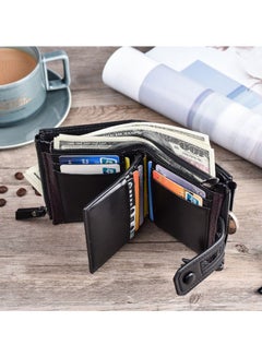 Beauenty Zippered Leather Mens Wallet Black  - Image 5
