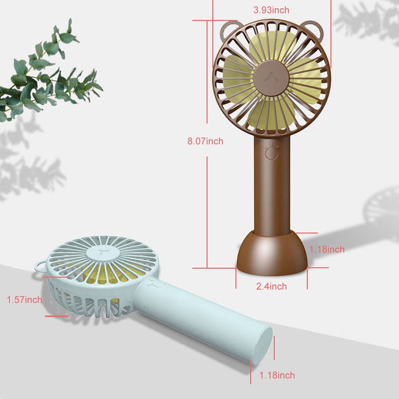 إيهوم مروحة مكتب شخصية منخفضة الضوضاء ومحمولة باليد بـ 3 سرعات وقاعدة وردي 21سم - Image 2