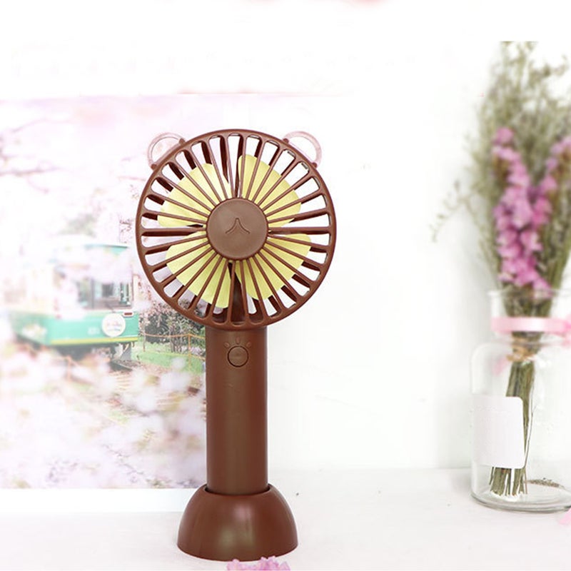 EHOME 3-Speed Low Noise Personal Desk Handheld Fan With Base Blue 21cm - Image 3