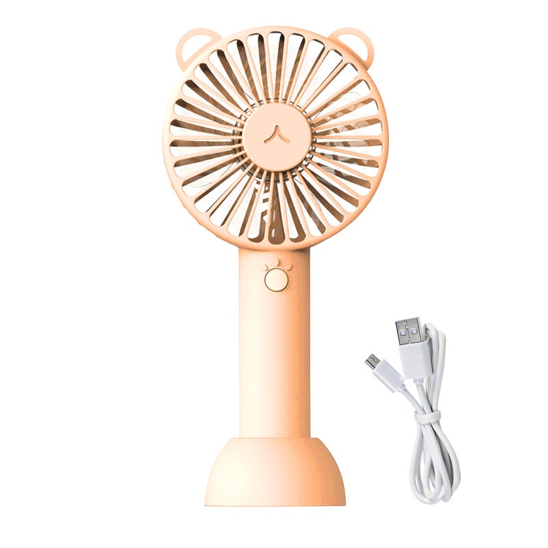 إيهوم مروحة مكتب شخصية منخفضة الضوضاء ومحمولة باليد بـ 3 سرعات وقاعدة وردي 21سم - Image 1