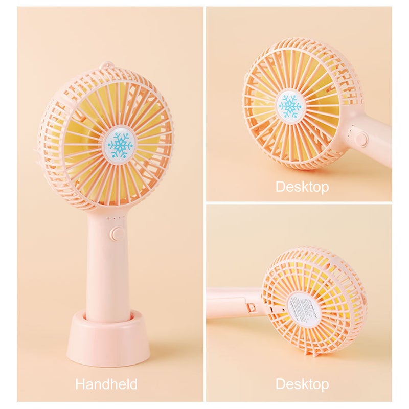 EHOME 3-Speed Low Noise Personal Desk Handheld Fan With Base Green 22cm - Image 2