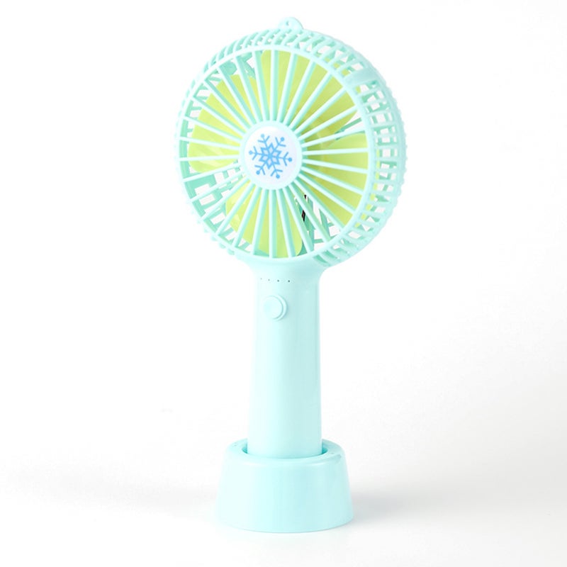 EHOME 3-Speed Low Noise Personal Desk Handheld Fan With Base Green 22cm - Image 1