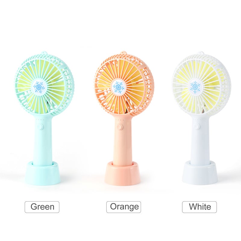 EHOME 3-Speed Low Noise Personal Desk Handheld Fan With Base Green 22cm - Image 3