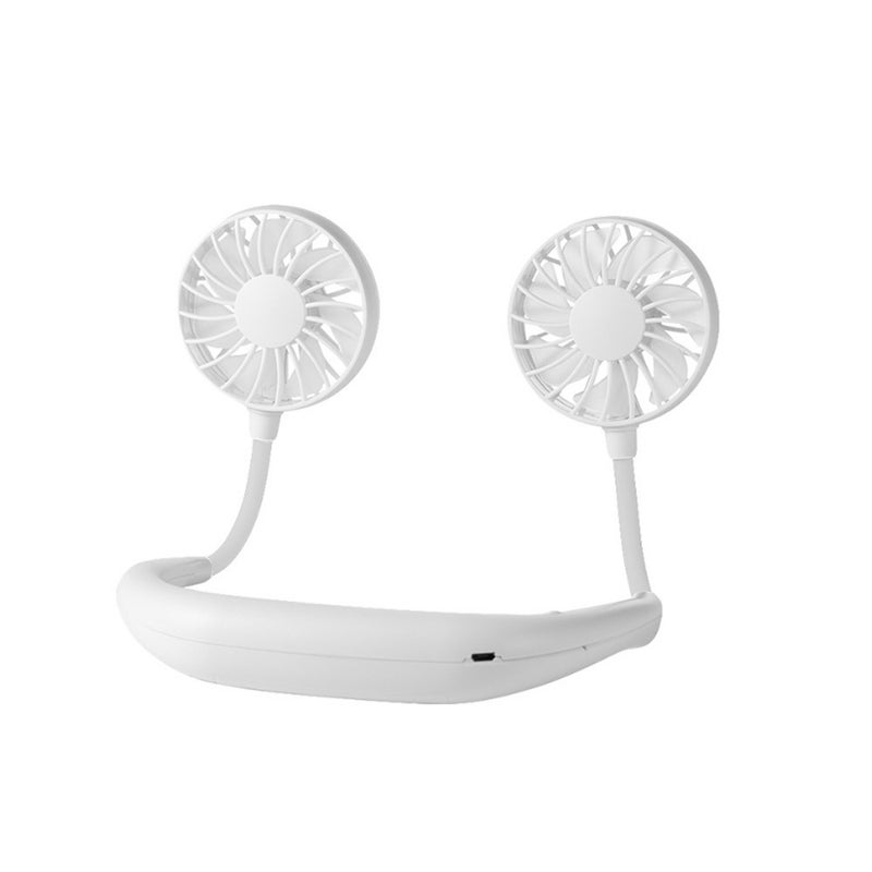 إيهوم مروحة شخصية محمولة توضع حول الرقبة قابلة للشحن بتصميم صغير بـ3 سرعات ومزوّدة بمنفذ USB أبيض 27سم - Image 1