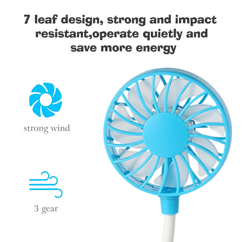 إيهوم مروحة شخصية محمولة توضع حول الرقبة قابلة للشحن بتصميم صغير بـ3 سرعات ومزوّدة بمنفذ USB أبيض 27سم - Image 3