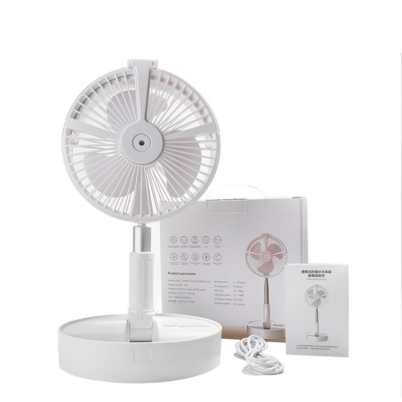 إيهوم مروحة وجهاز ترطيب هواء 7 في 1 بتصميم متداخل الأجزاء و4 سرعات ومزود بقاعدة يمكن وضعها على المكتب أبيض 20.6سم - Image 3