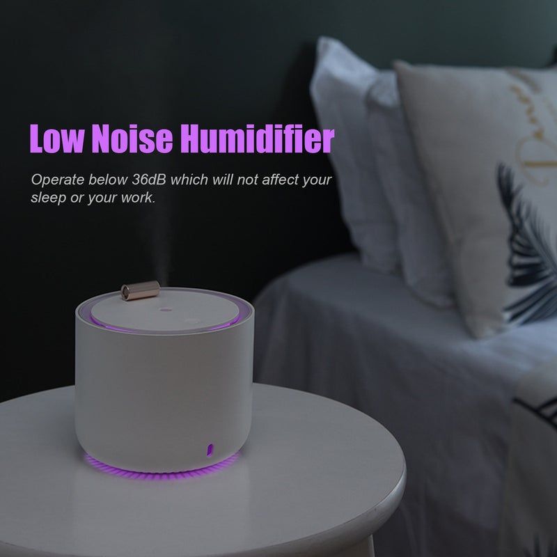 إيهوم جهاز ترطيب الهواء للمكتب يعمل بالموجات فوق الصوتية ويتم شحنه عبر منفذ USB ويمتاز بسعة 400 مل لإطلاق رذاذ منعش مع إضاءة ملونة أبيض - Image 2