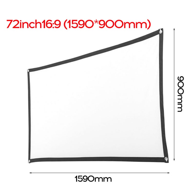 EHOME Large Size High Screen Resolution Velvet Matte Family Cinema Projector Curtain With Aluminium Alloy Rim White 30cm - Image 3