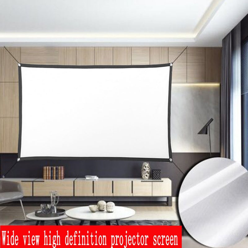 EHOME Large Size High Screen Resolution Velvet Matte Family Cinema Projector Curtain With Aluminium Alloy Rim White 30cm - Image 2
