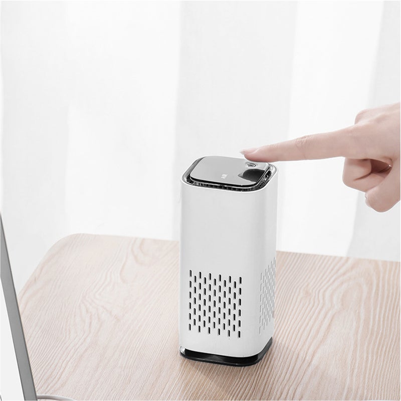 EHOME - Portable Desktop Air Purifier With High Efficiency Carbon Filter Black 13cm - Image 1